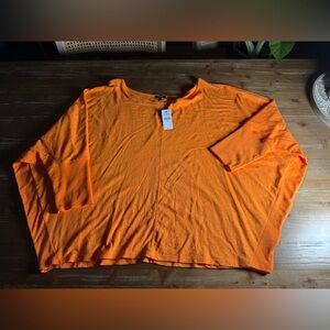 Express Radiant Orange Scoop Neck Top